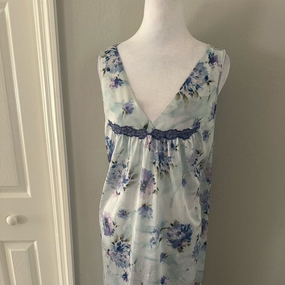 Vanity Fair Other - Vanity Fair Y2K Floral Slip Nightgown Lace Empire Waist Large Fairy Cottagecore